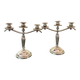 Pair of silver-plated metal art deco candlesticks