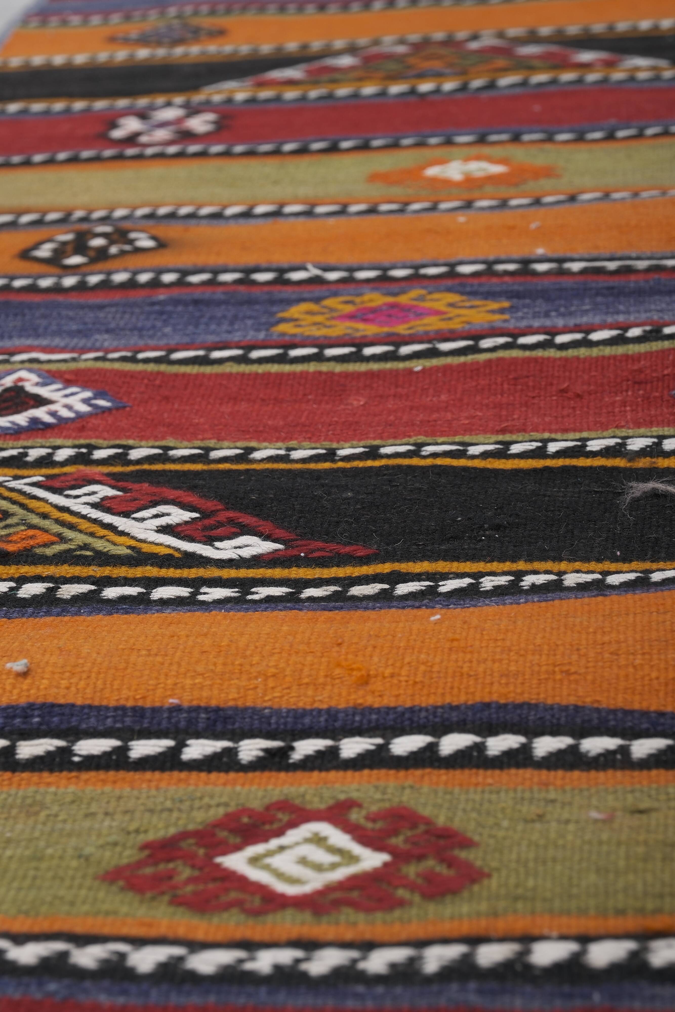 Vintage Turkish Oushak Rug Handwoven 67x592 cm