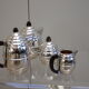 Café et thé plaqués argent écolo dans le style art déco - France - années 1950
