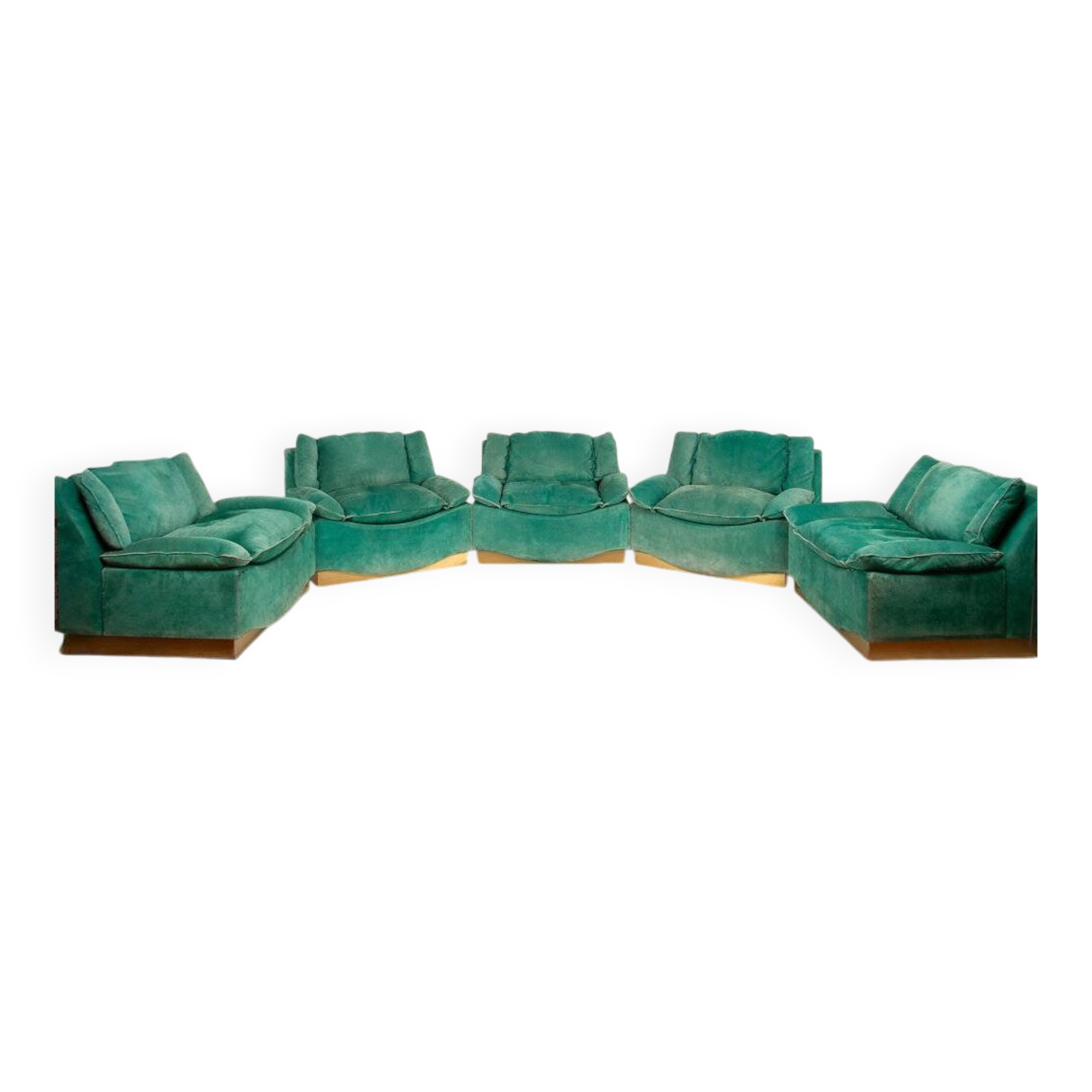 Set of 5 Stropiccio armchairs by Luciano Frigerio for Frigerio di Desio 1975