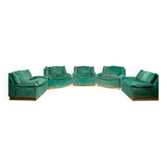 Set of 5 Stropiccio armchairs by Luciano Frigerio for Frigerio di Desio 1975