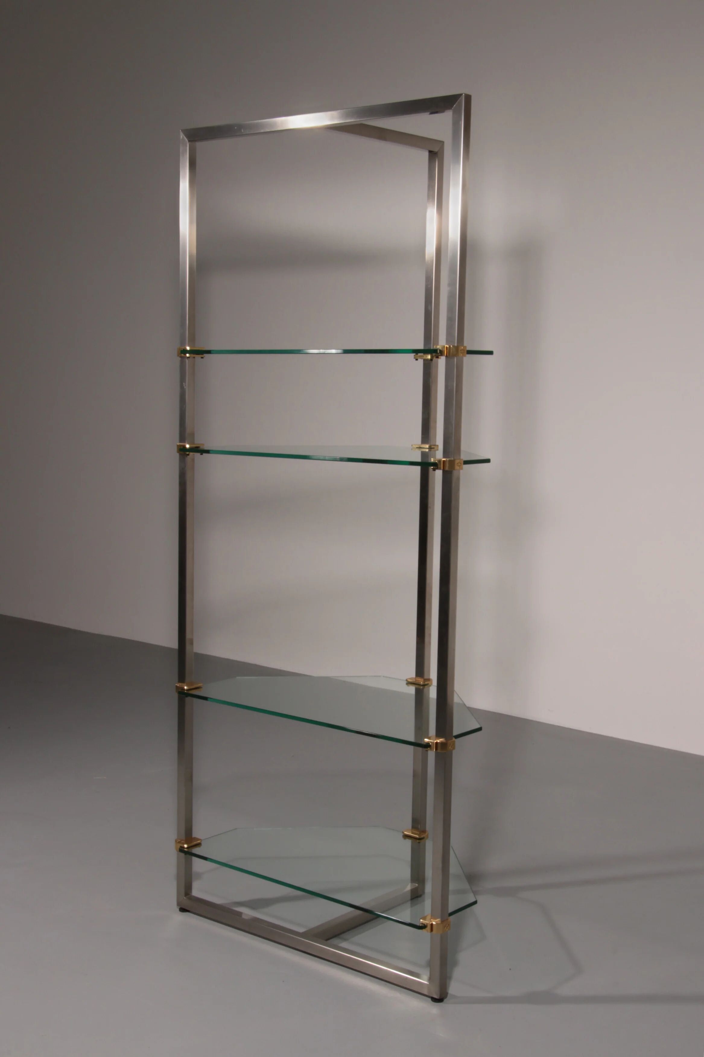 Peter Ghyczy 1970 corner cabinet – iconic stainless steel & aluminum model R16