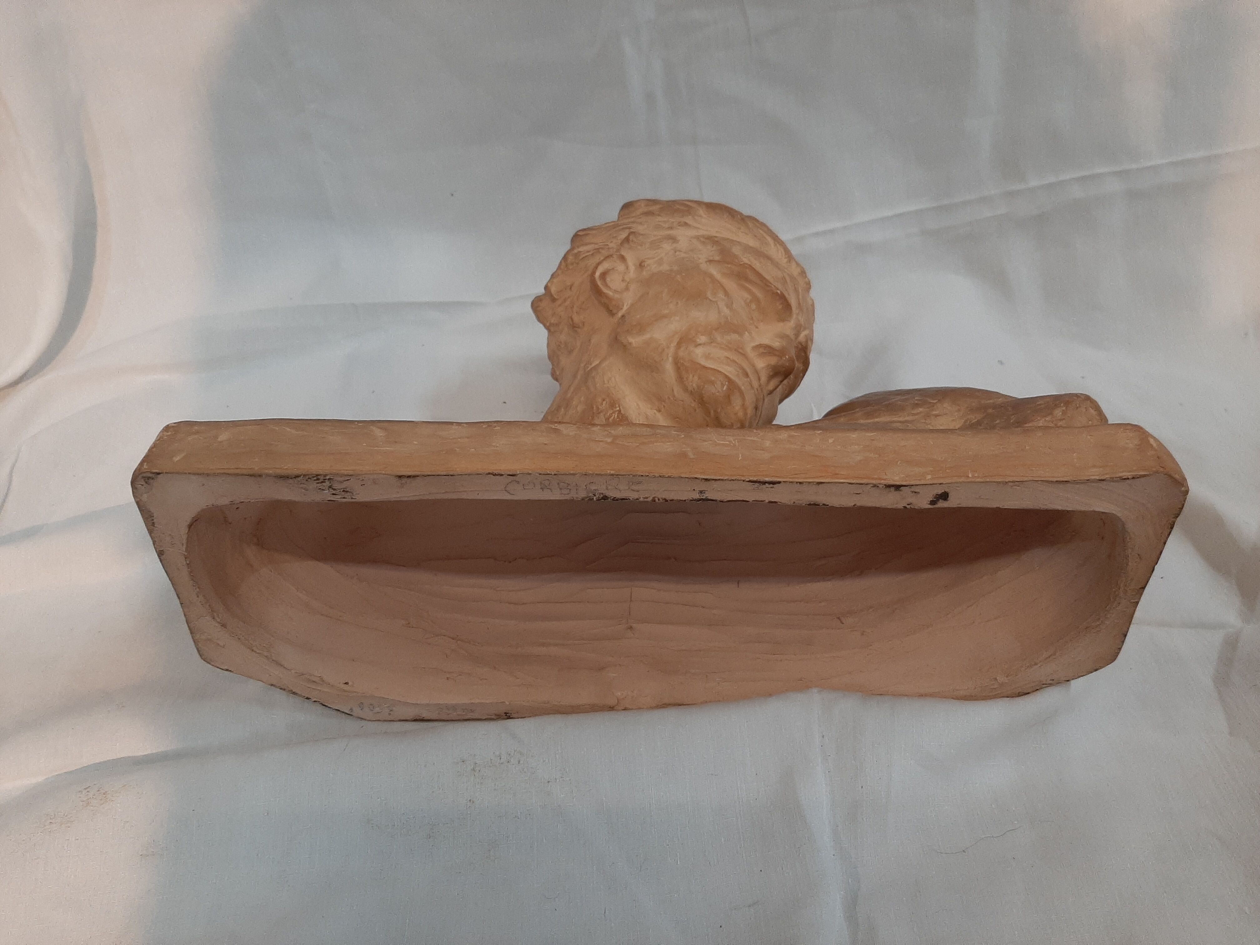 Bust of Jean mermoz in terracotta signed cipriani