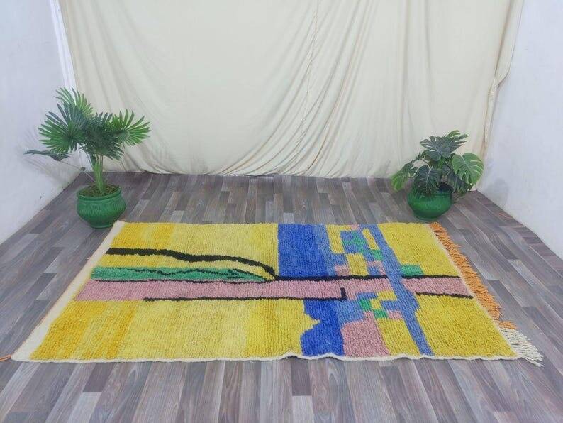 Handwoven natural wool rug, size 1.5/2.5 m.