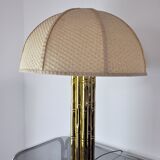 Lampe faux bambou en laiton, France, 1970