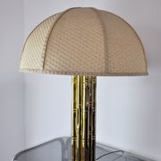 Lampe faux bambou en laiton, France, 1970