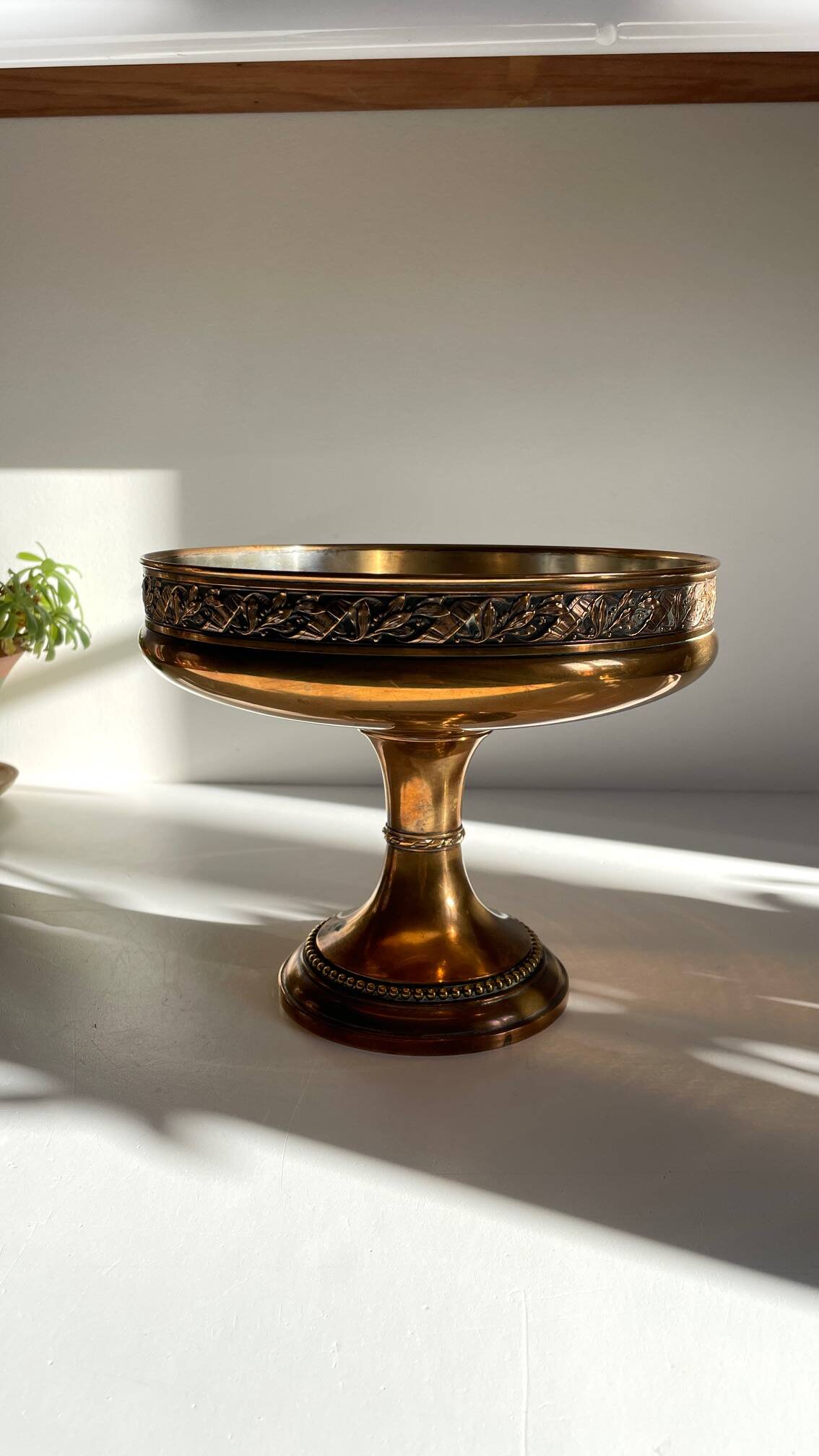 Silver Bronze Metal Fruit Bowl