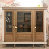 Vintage solid oak display cabinet / bookcase