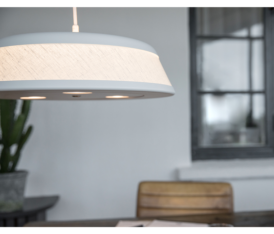 Suspension vigo structure oxidized gray / dark gray linen casambi belid