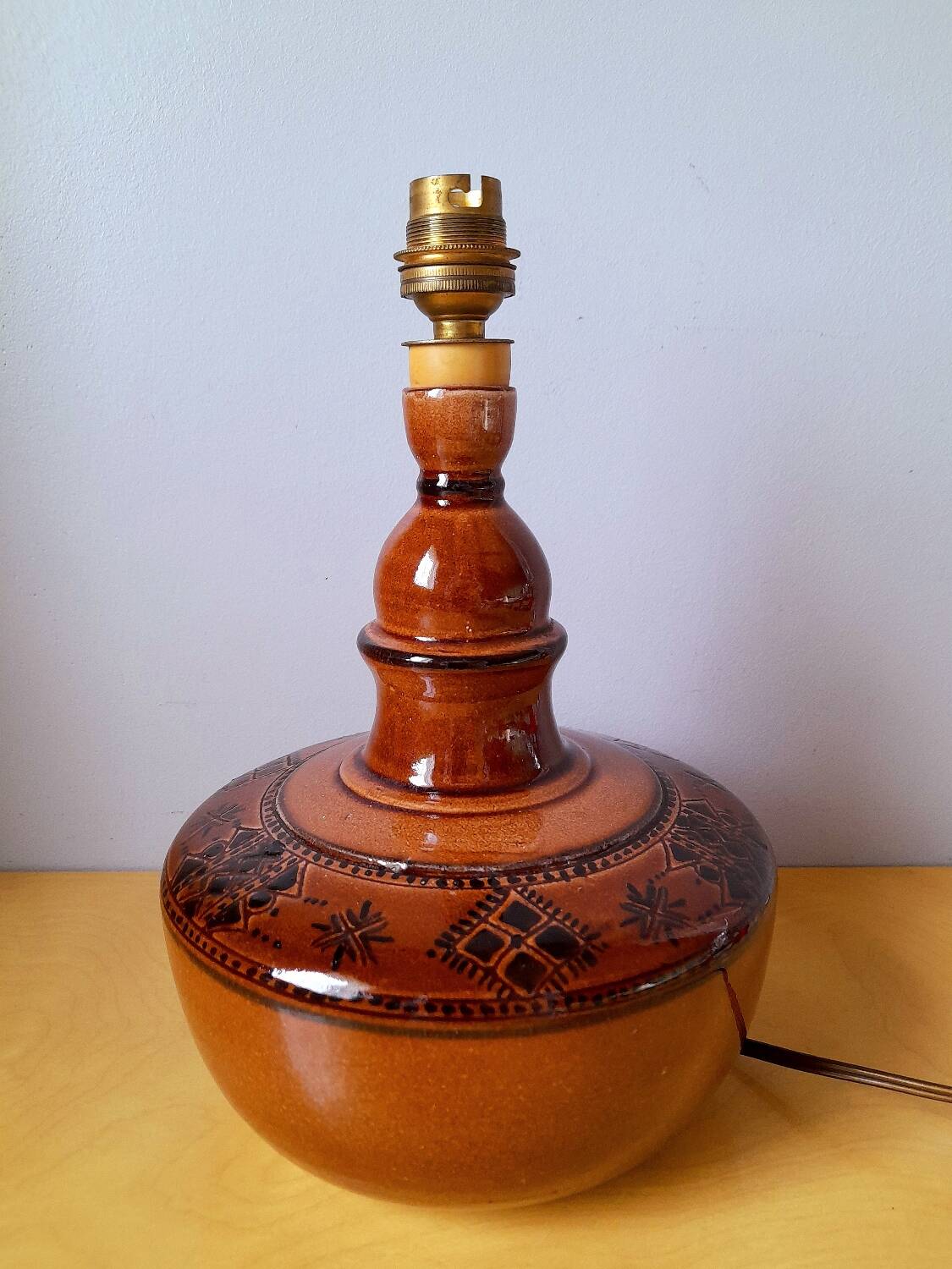 Lampe en céramique émaillée 60s