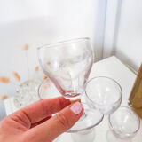 Set of 6 engraved crystal port or liqueur glasses