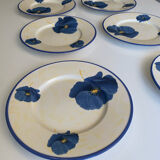 Lot de 10 assiettes plates en faïence de Lunéville