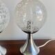 Pair of Mid-Century Chrome Table Lamps with Frosted Globe Shades – Space Ag
