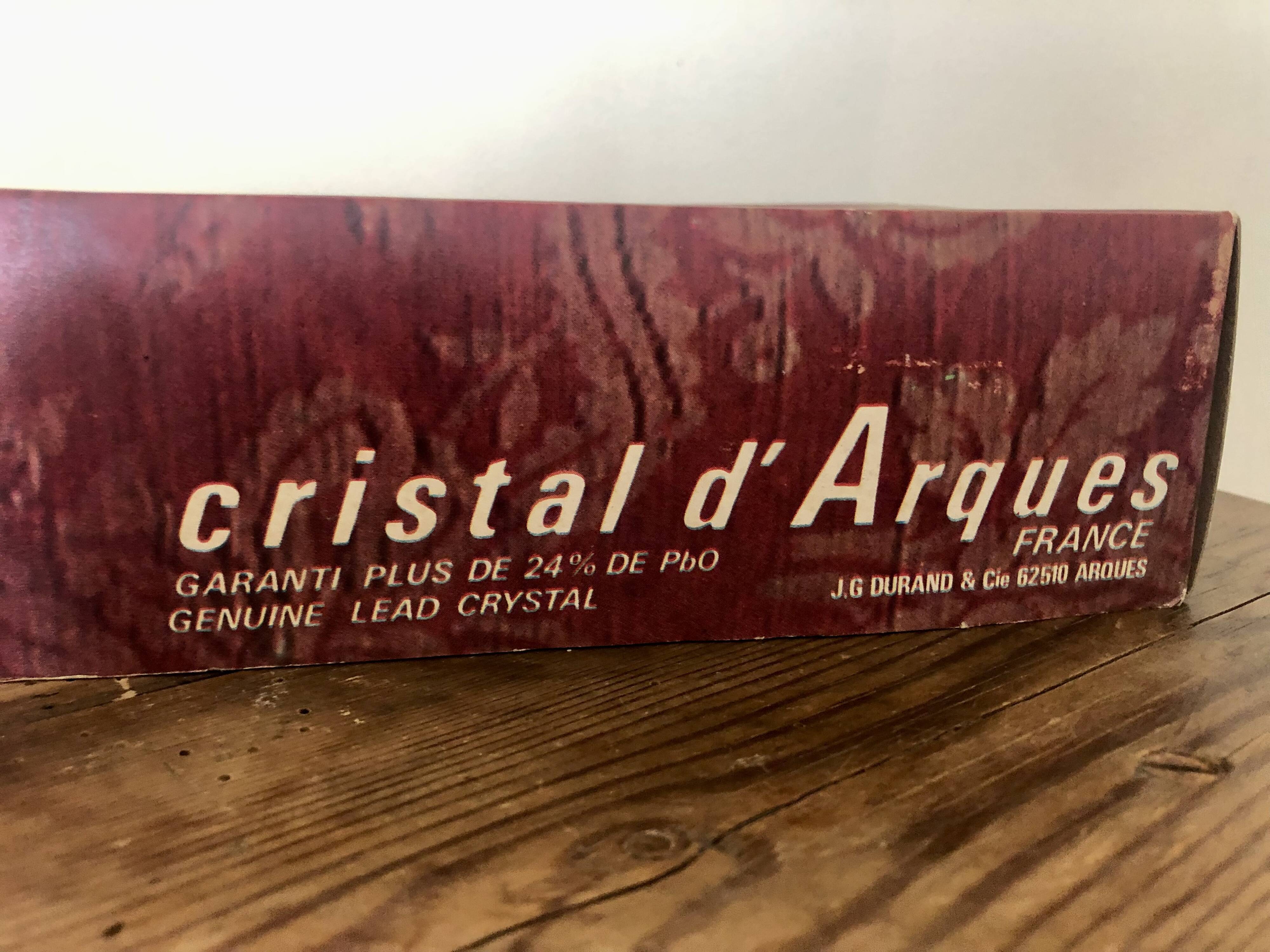 Vintage soliflor vase in Arques crystal, new in box