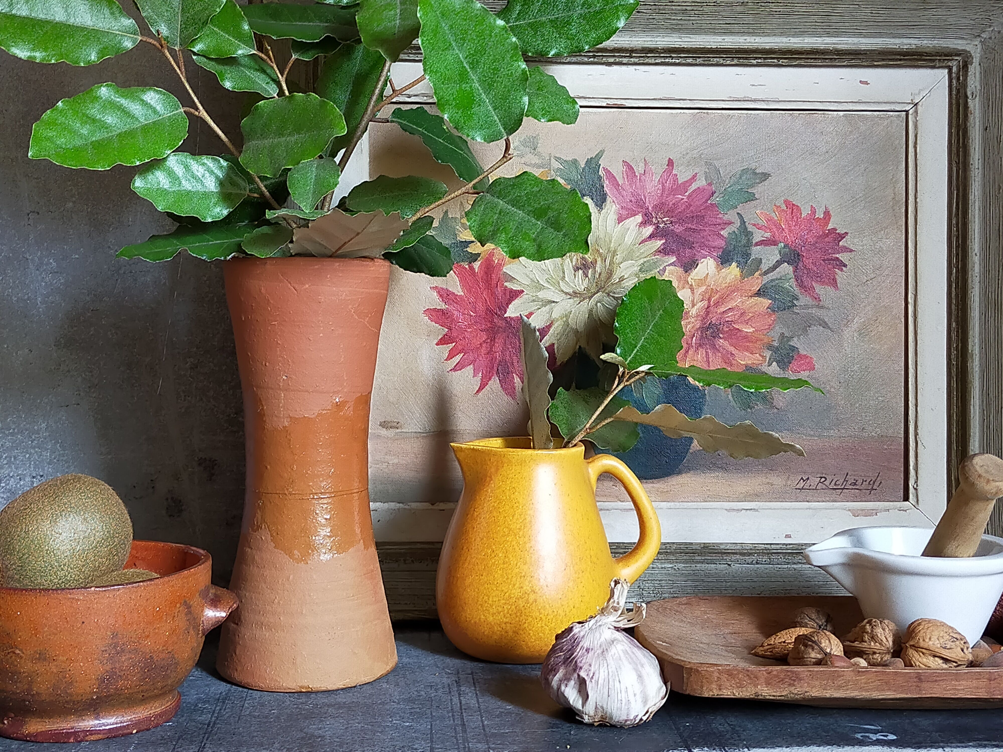 Potter's "Diabolo" vase in vintage glazed terracotta