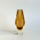 Faceted Murano Sommerso amber vase