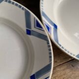 Set of 6 Art Deco Deep Plates - Moulin des Loups Orchies - Model PAX