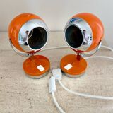 Pair of bright orange "Eye-Ball" lamps - 1970.