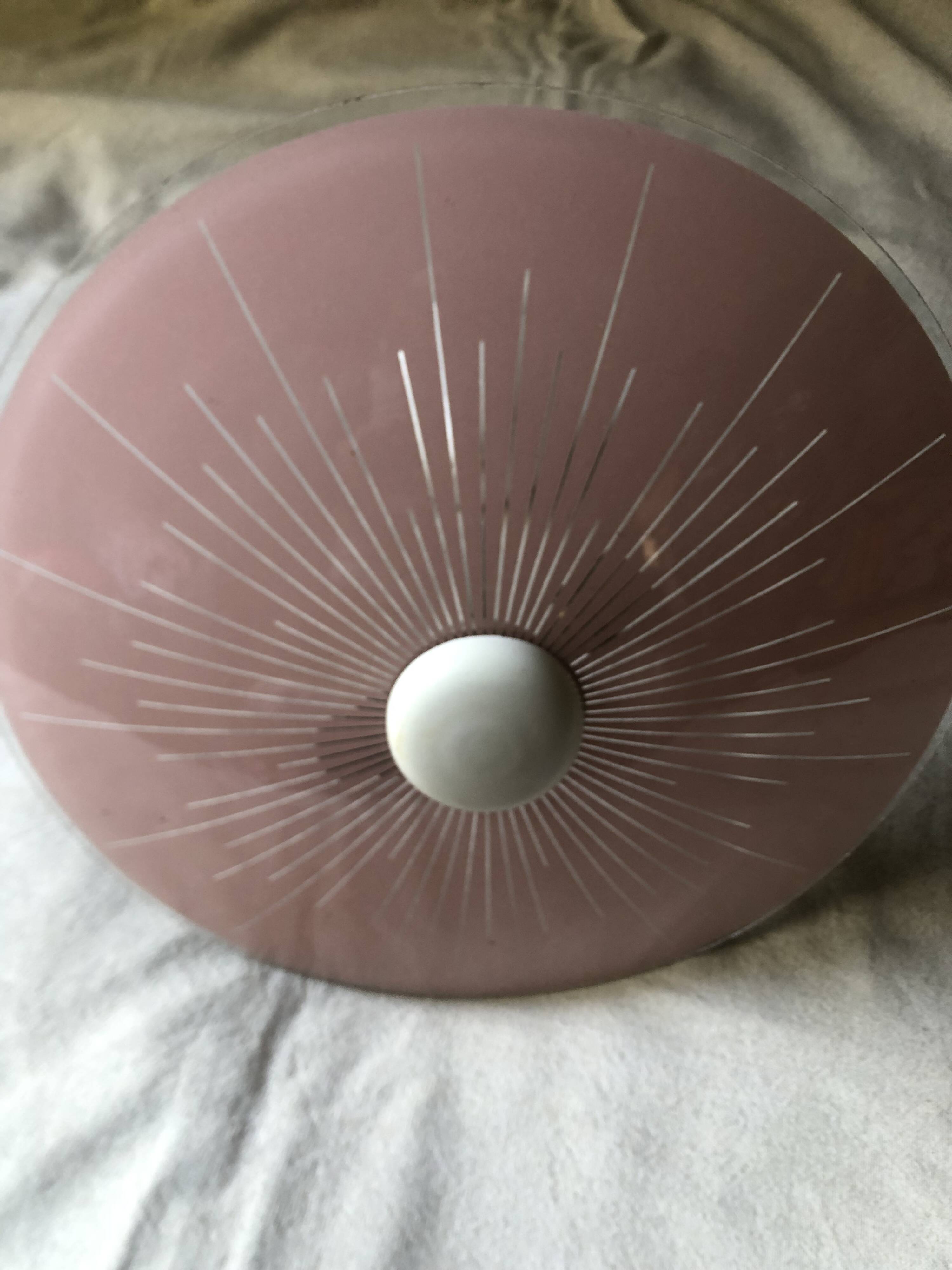 Vintage patterned glass pendant light from the 50s/60s