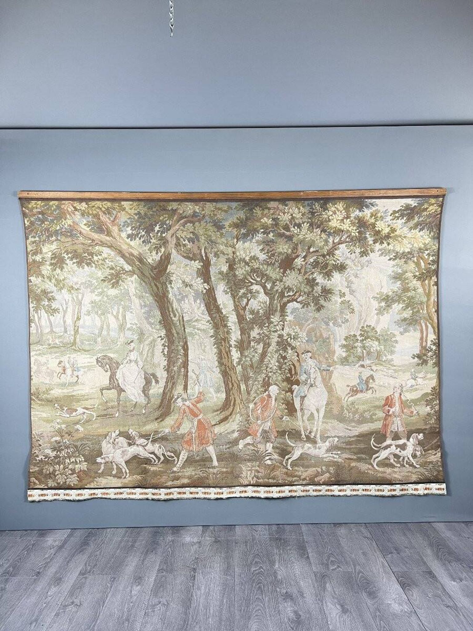 Tapisserie murale « Scène de chasse », style Louis XV, XXe siècle