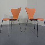 Danish 3107 Chairs by Arne Jacobsen for Fritz Hansen, 1994, Set of 2