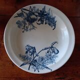 Round plate, ironstone, Clairefontaine Sanejouand & Graves 1890 "Flowers"