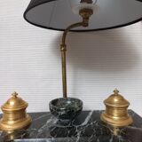 Marble and gilded bronze inkwell lamp
