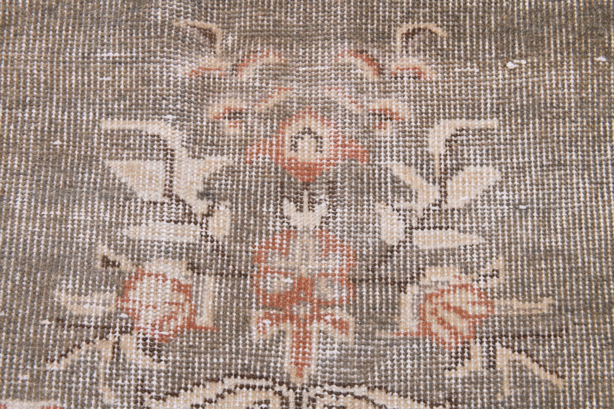 6x9 Ash Gray Handmade Wool Turkish Vintage Rug, 188x290Cm SK 5073