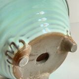 Vintage ceramic tripod pot and saucer