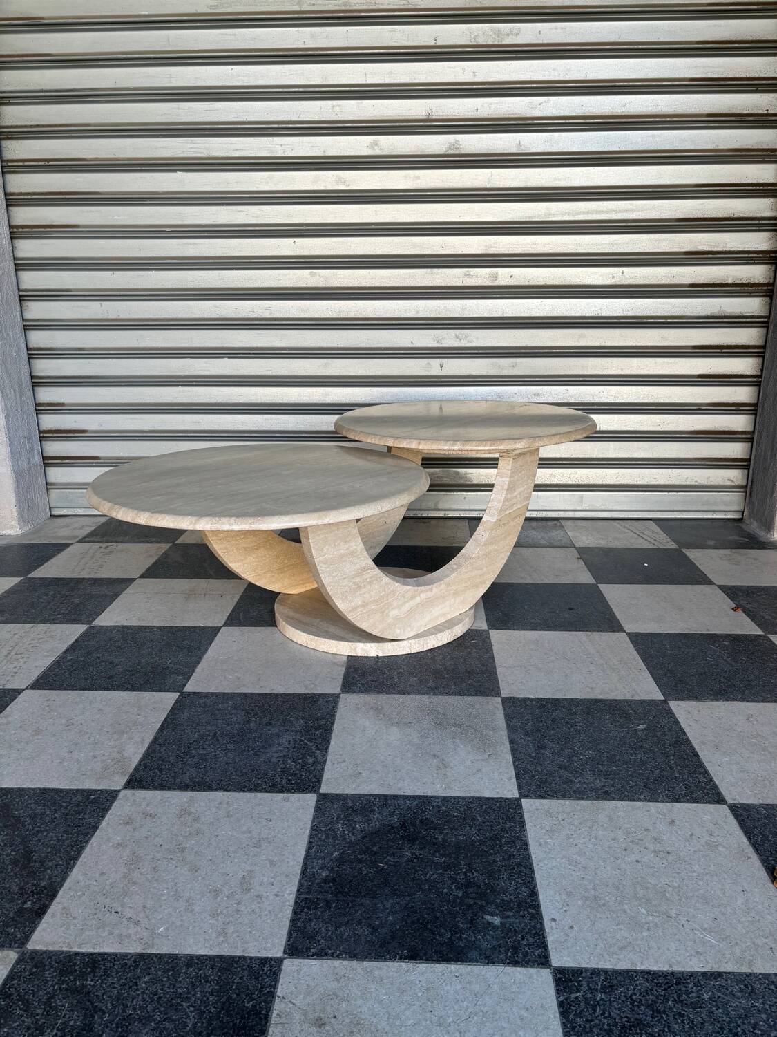 Italian travertine coffee table