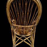 Set en rotin fauteuil et chaise Provençale des années 60