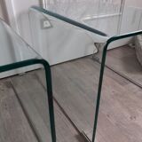 Pair of glass bedside tables or sofa tips