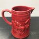 Former pitcher St Clement ceramics red decor horses made in france vintage