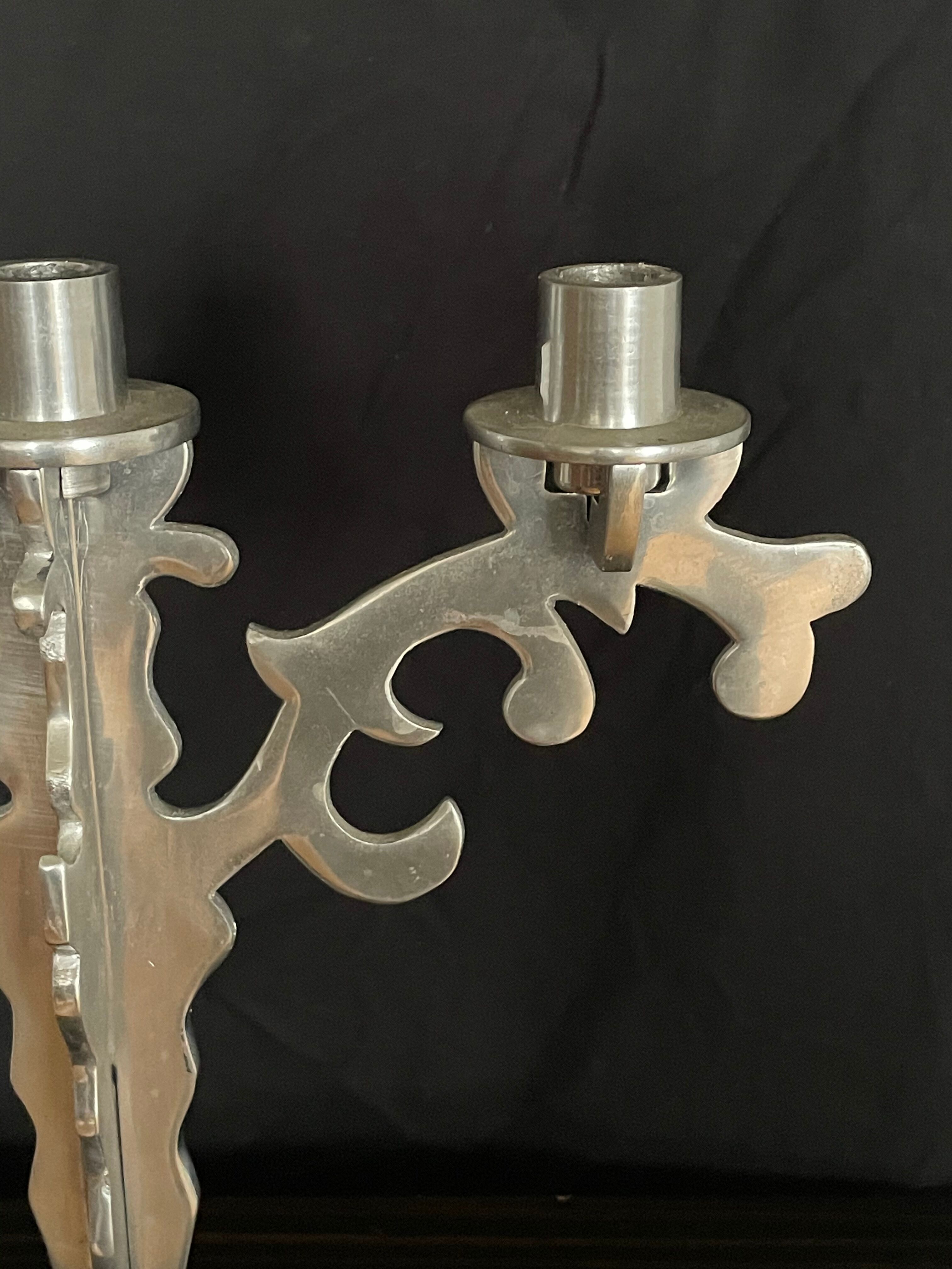 Removable stainless steel metal chandelier 3 branches