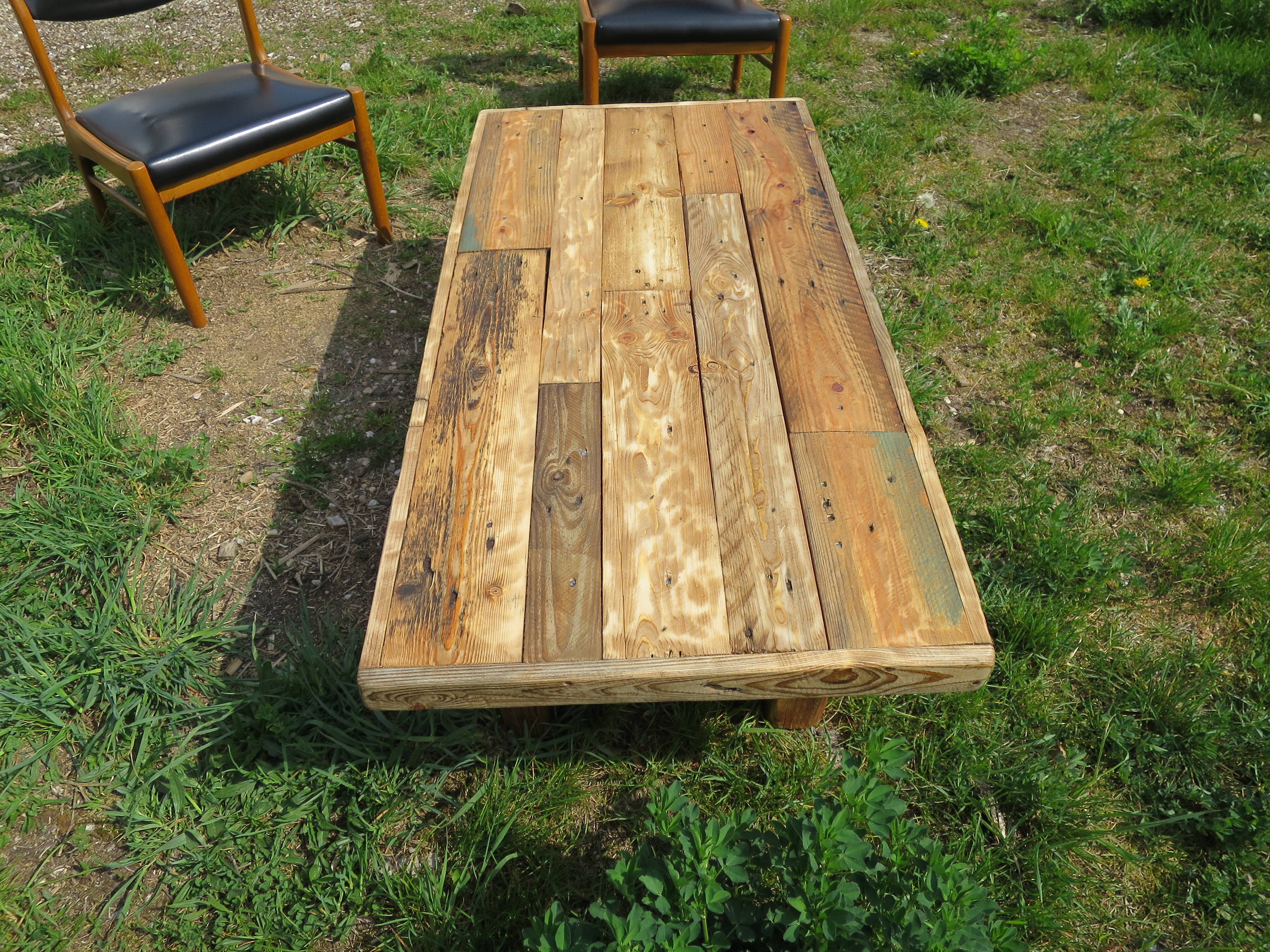 Rustic coffee table firm atmosphere