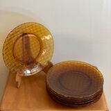 Vintage smoked glass plates