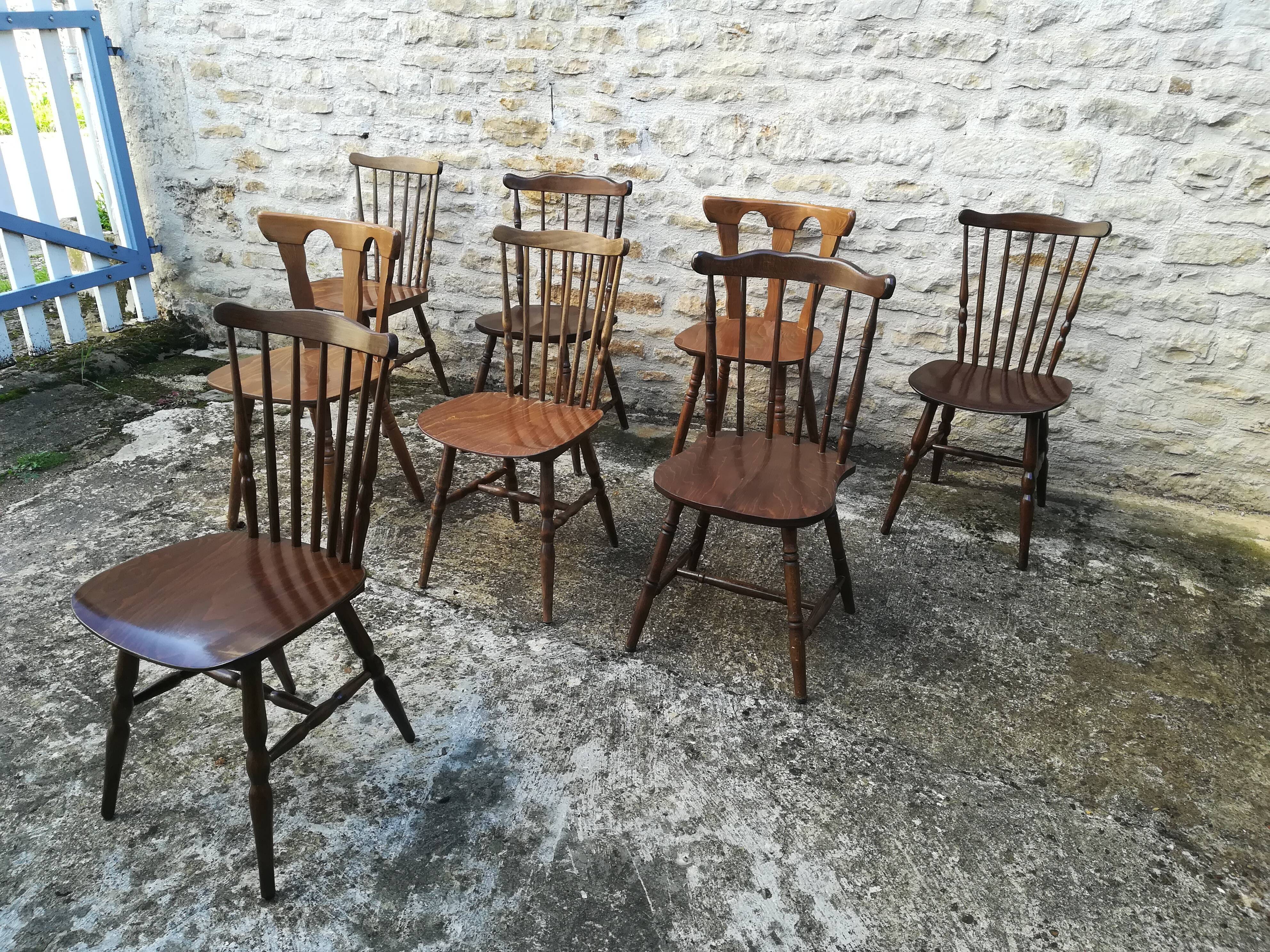 Mismatched bistro chairs
