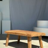 table basse en teck blond quadripode