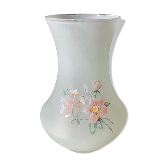 Vase verre décoré