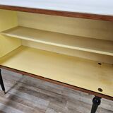 Mid-century 1960s mahogany sideboard with glass top