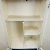White wood convenient storage unit from the 1950s
