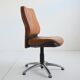 Vintage 1980s leather swivel office chair