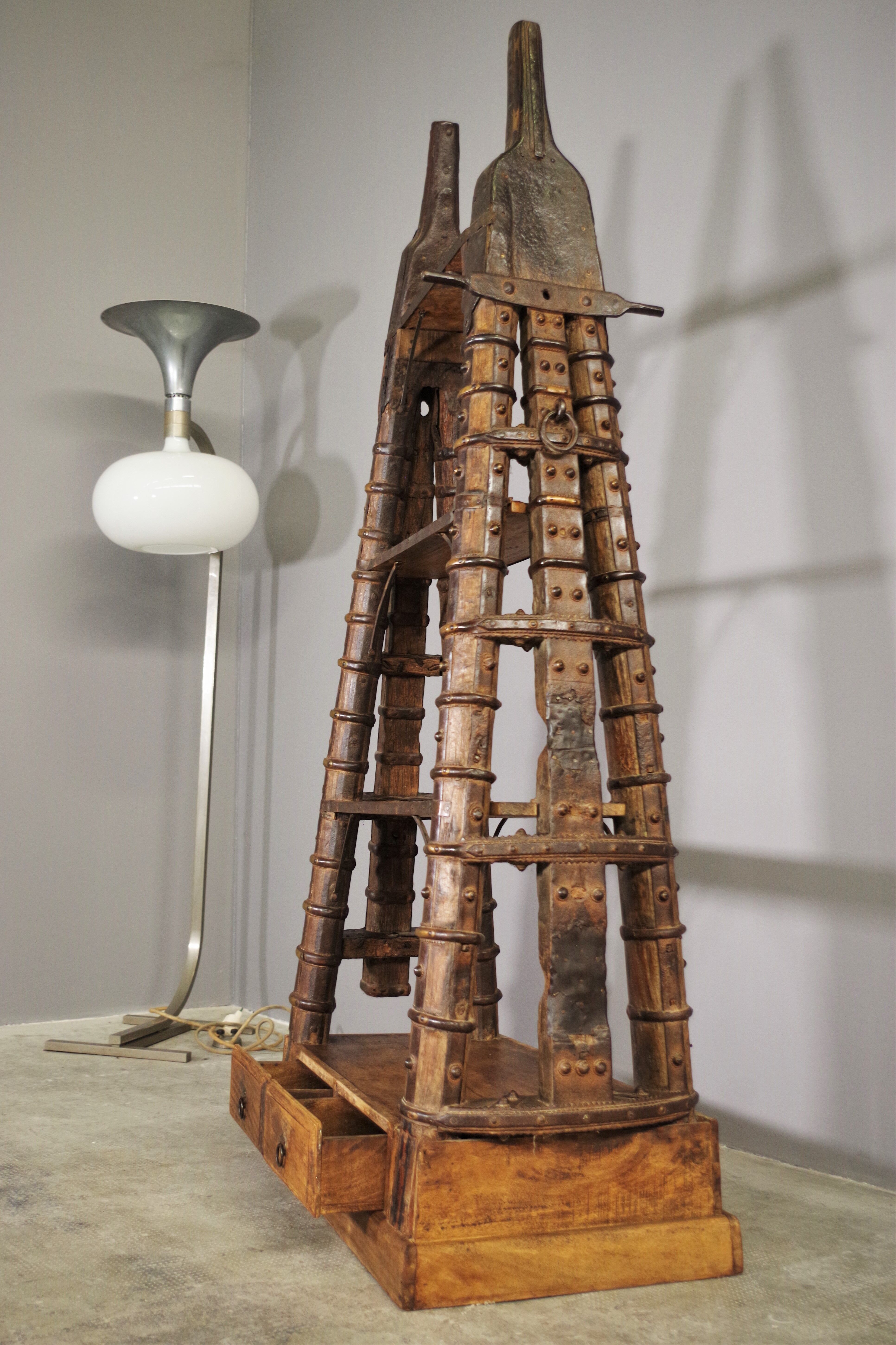 Ancient Indian library made of teak wood