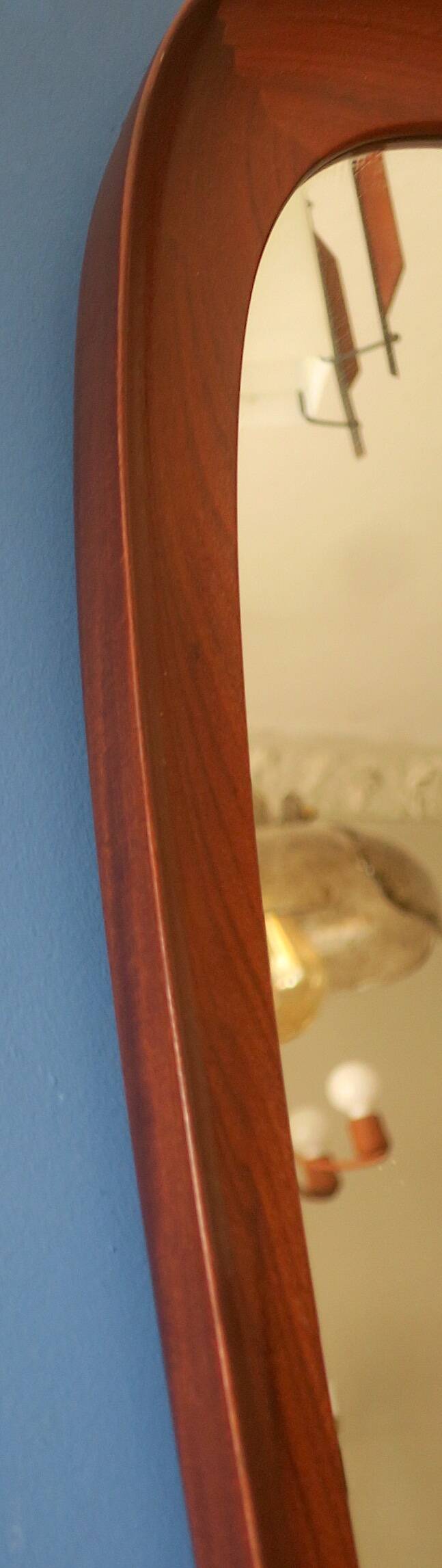 AB Glas and Trae Hovmantorp large sculptural mahogany wall mirror, 1960s