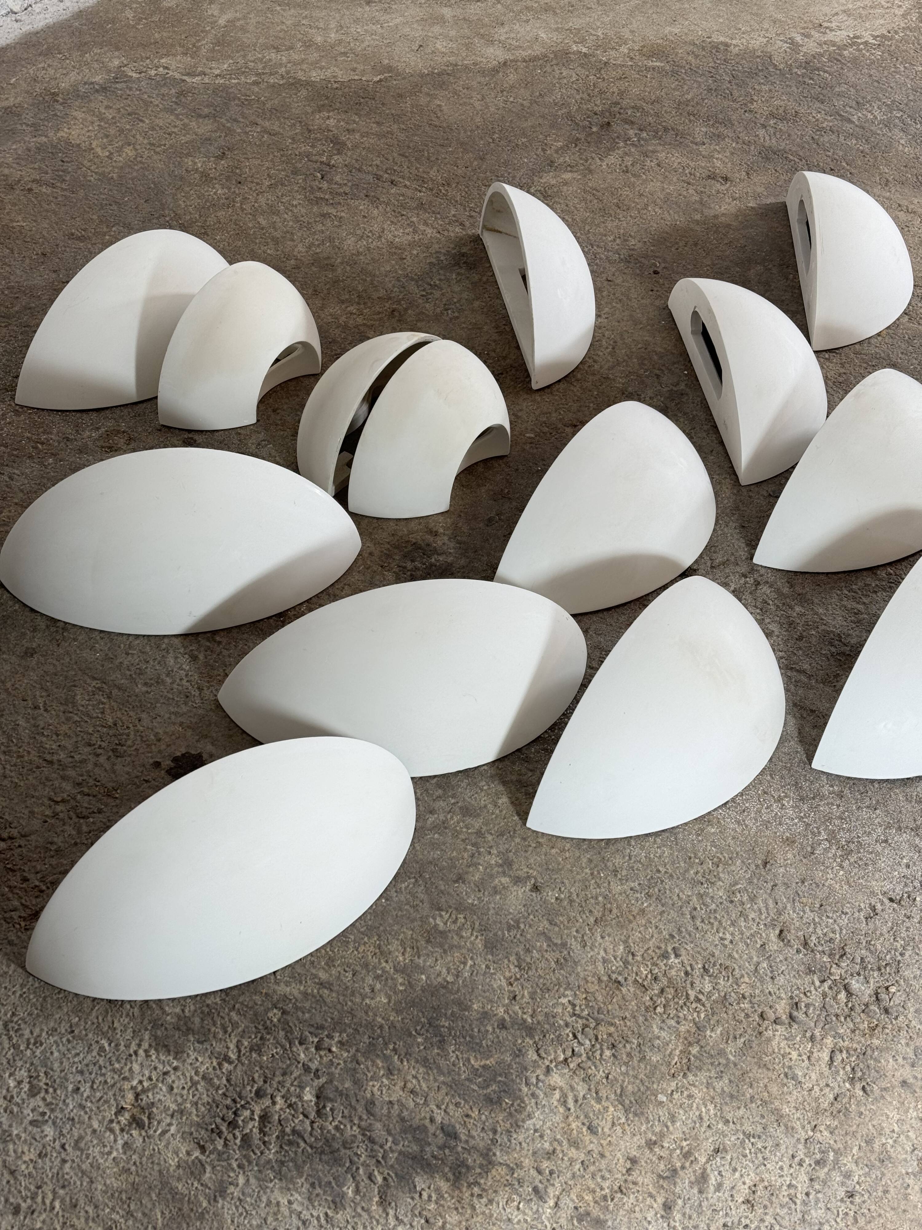 Set of 14 SEDAP plaster wall lights