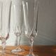 4 vintage champagne flutes in Arques crystal model "Auteuil"