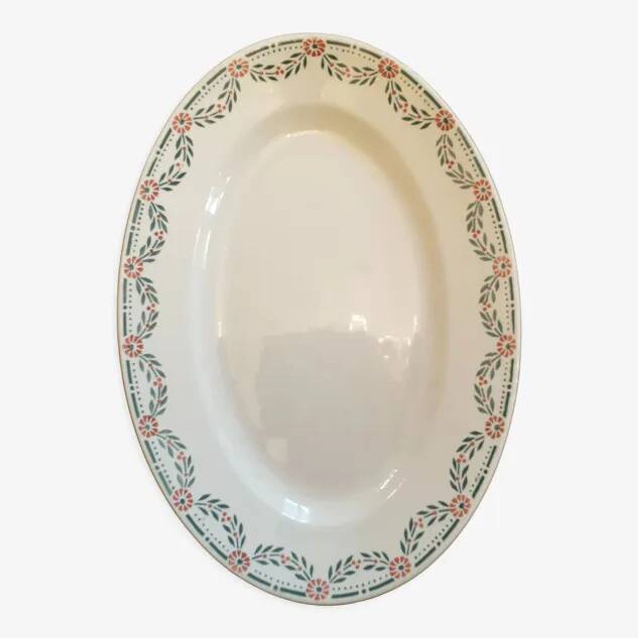 Grand Plat ovale Terre de Fer (36 cm) vers 1900