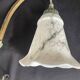 Art Deco wall light, opaline, white, marbled