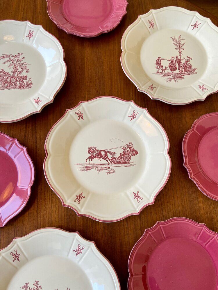 8 assiettes Niderviller, service "Délices des quatre saisons"