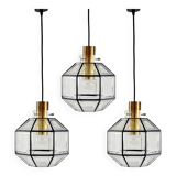 Large Mid-Century Octagonal Glass Ceiling Light from Limburg, Germany, 1960s
